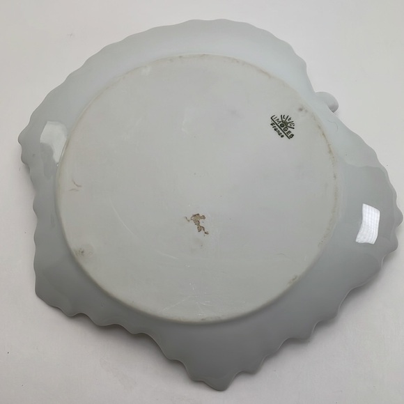 Limoges France Fruit Dish Handled Leaf Shaped - Picture 4 of 7